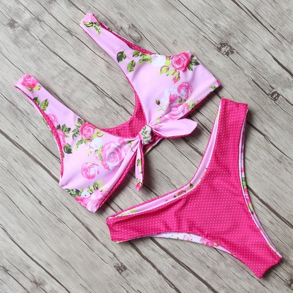 Pink Floral Bikini - Picture 3 of 5